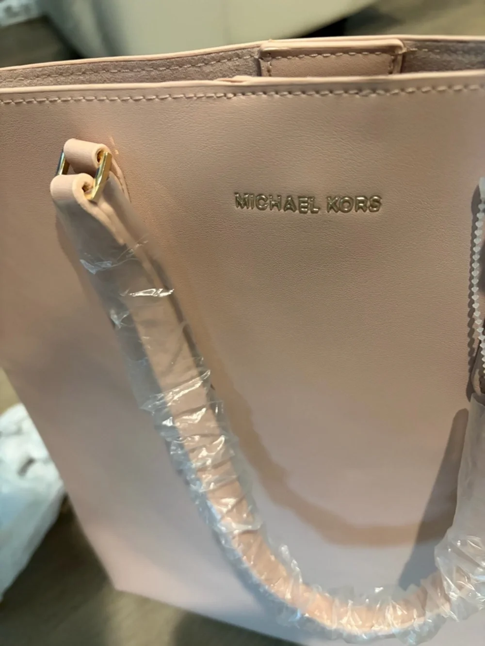 Michael Kors Blush Pink Tote with Gold-Tone Accents